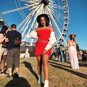 Lovers + Friends Amy Mini Dress in Cherry size Small